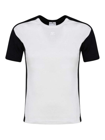 T-shirt Con Cornice A Contrasto In Cotone