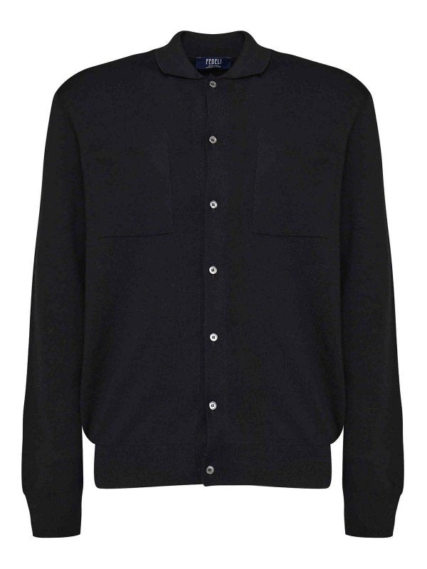 Camicia Cardigan In Lana Vergine