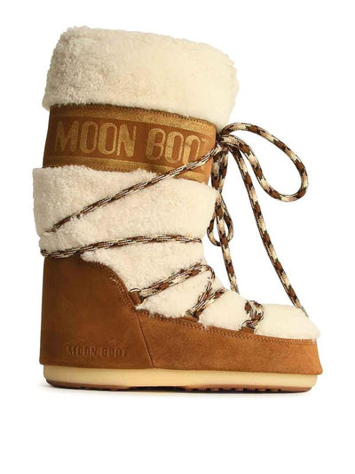 Moon Boot In Shearling Beige