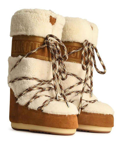 Moon Boot In Shearling Beige