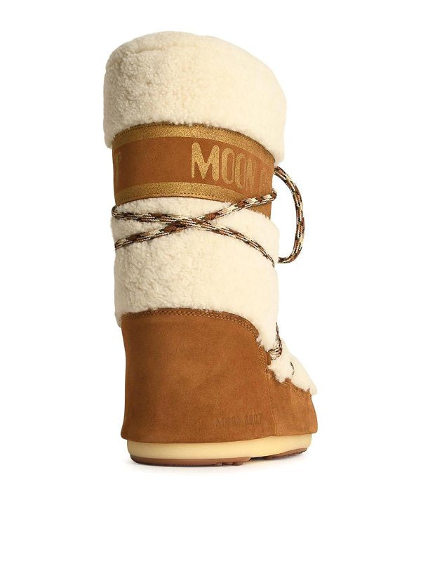 Moon Boot In Shearling Beige