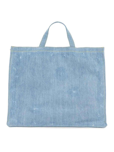 Borsa Tote In Denim Con Logo