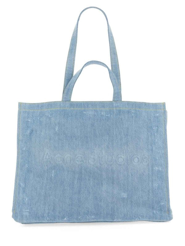 Borsa Tote In Denim Con Logo