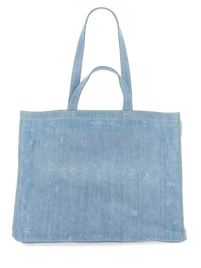 Borsa Tote In Denim Con Logo