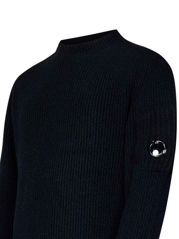 Maglione Nero In Lana D'agnello