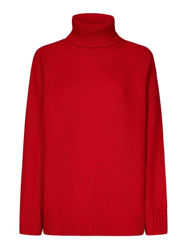 Maglione Dolcevita In Cashmere Rosso