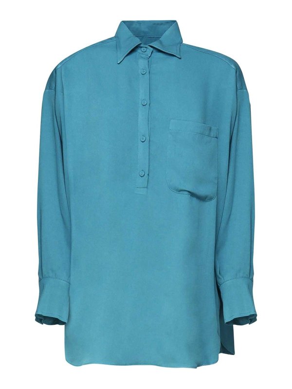 Camicia Fluida Verde Acqua