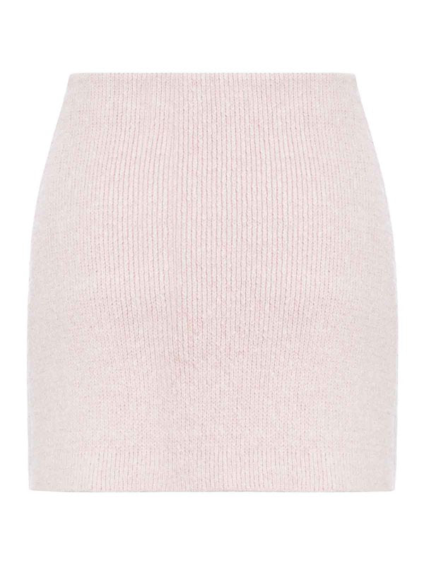 Gonna In Maglia Merino Rosa Melange