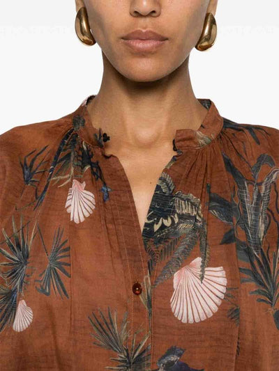 Camicia Stampata In Misto Seta