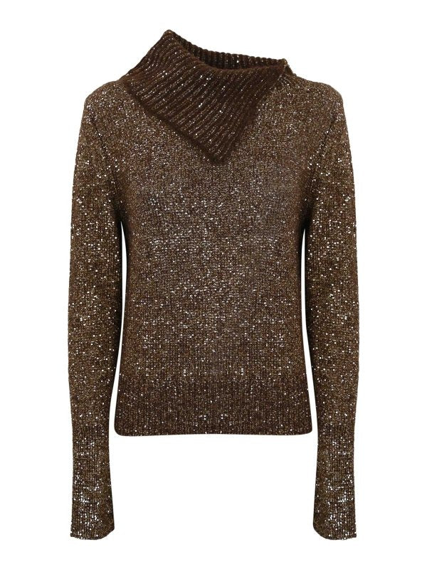 Maglione In Misto Alpaca Con Paillettes