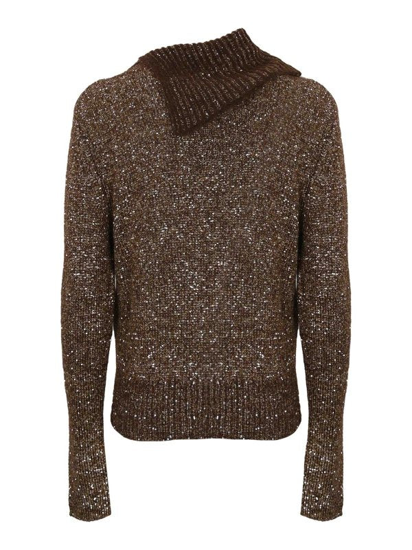 Maglione In Misto Alpaca Con Paillettes