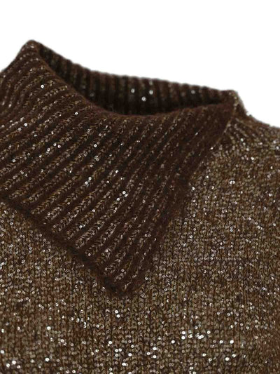 Maglione In Misto Alpaca Con Paillettes