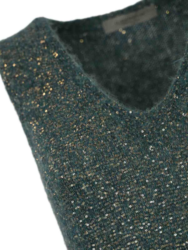 Vestito Con Paillettes In Misto Alpaca