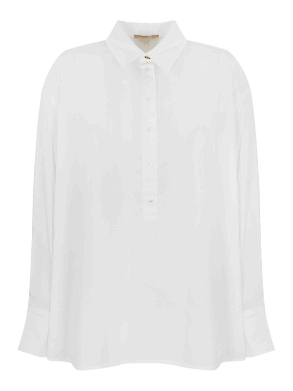 Polo-style Poplin Blouse