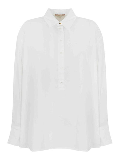 Polo-style Poplin Blouse