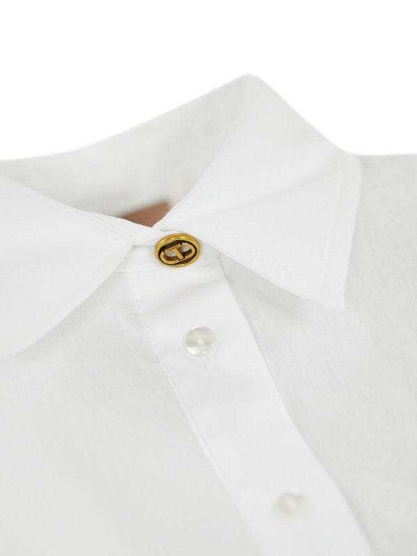 Polo-style Poplin Blouse