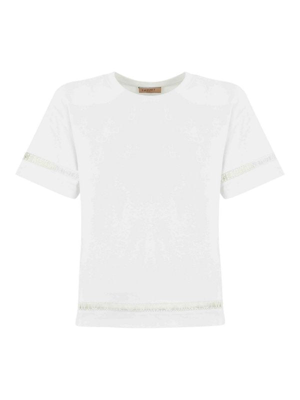 T-shirt In Cotone Con Logo Ricamato