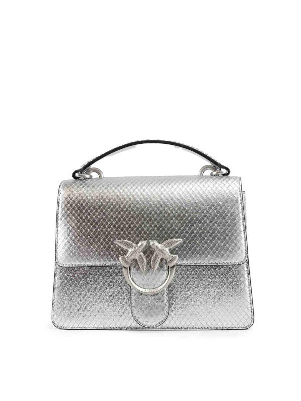 Mini Love Bag In Argento Laminato