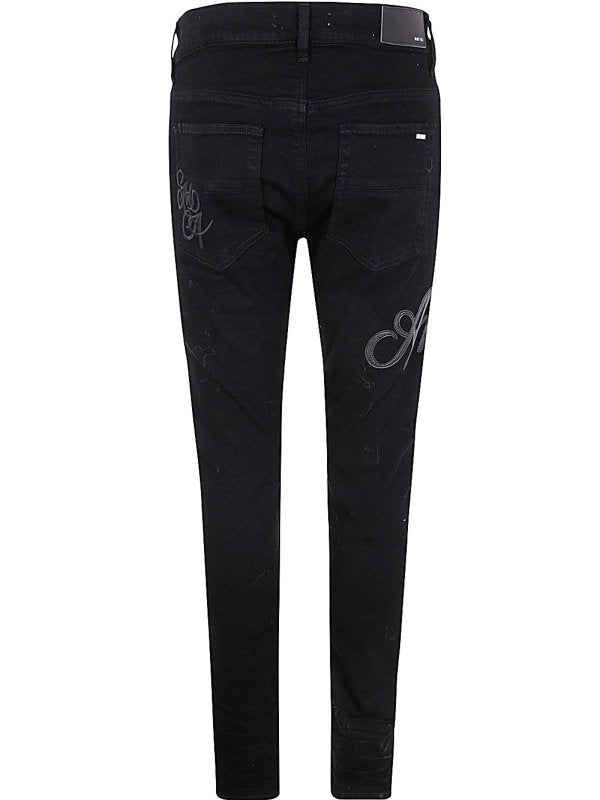 Jeans Skinny Con Logo Scritto