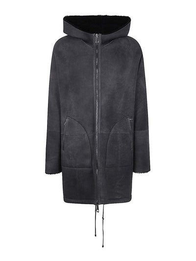 Shearling Reversibile Con Cappuccio