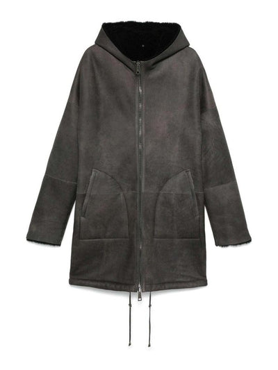 Shearling Reversibile Con Cappuccio