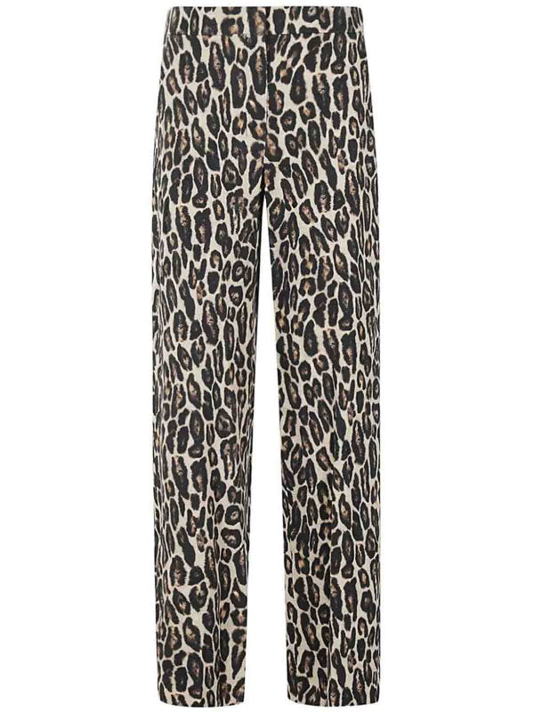 Rilassati Pantaloni Con Stampa Leopardata