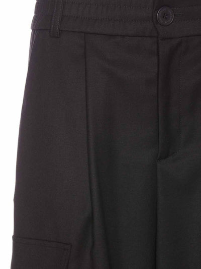 Pantaloni Cargo In Raso Nero