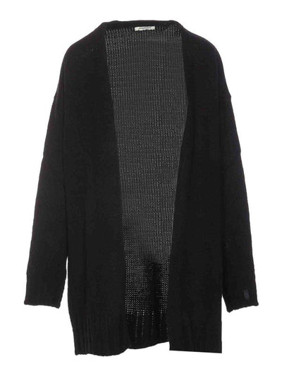 Cardigan Lavorato A Maglia Nero