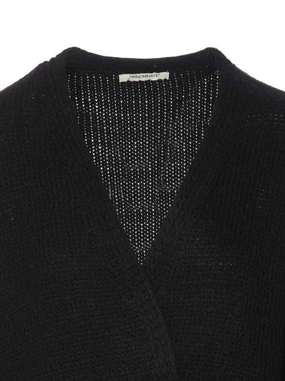 Cardigan Lavorato A Maglia Nero