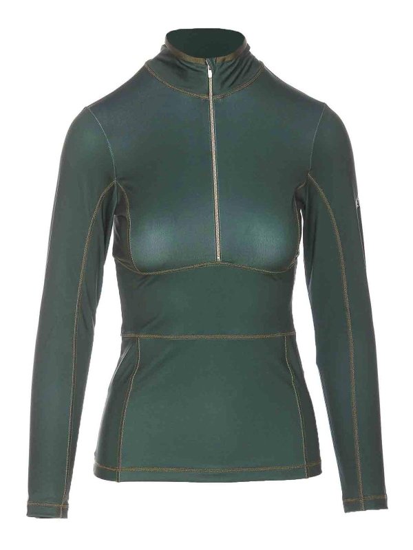 Top A Maniche Lunghe Verde Zenzero