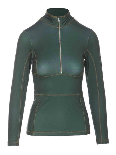 Top A Maniche Lunghe Verde Zenzero