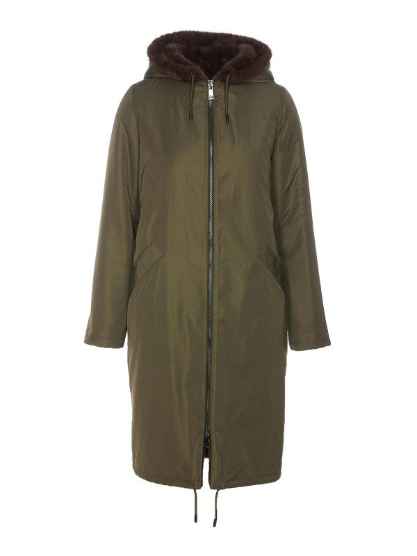 Parka Verde E Marrone