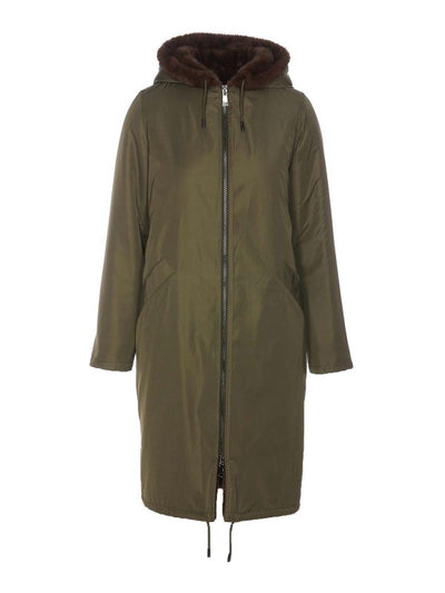 Parka Verde E Marrone