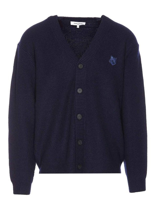 Cardigan Maison Kitsune Blu Inchiostro