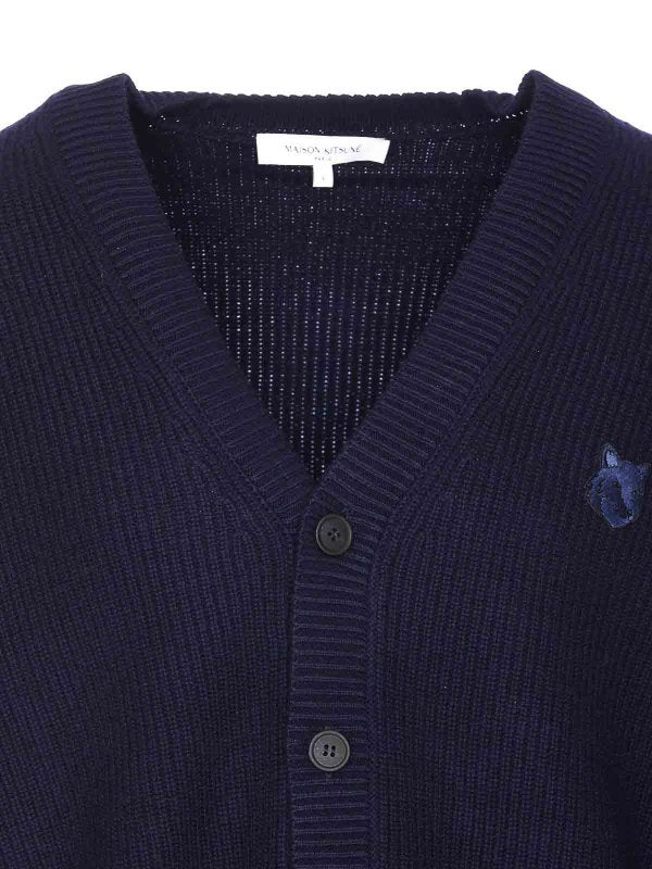 Cardigan Maison Kitsune Blu Inchiostro