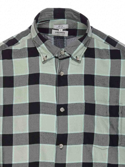 Camicia A Quadri Color Salvia