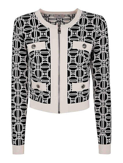 Cardigan Corto In Jacquard Con Logo