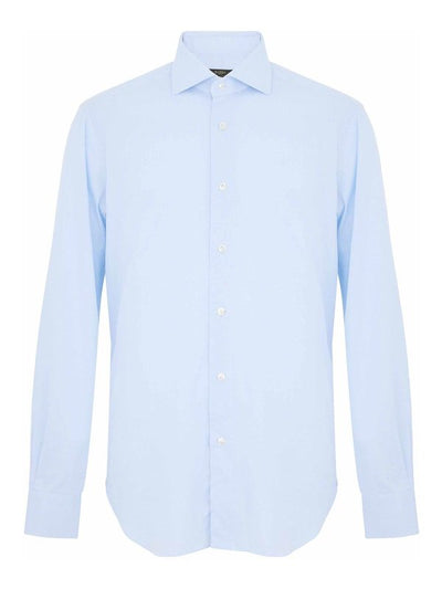 Camicia Classica In Cotone Azzurro