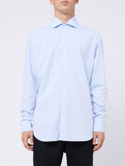 Camicia Classica In Cotone Azzurro