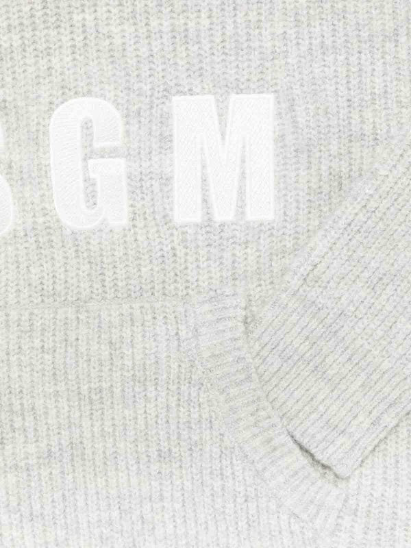 Maglione Grigio Con Cappuccio E Logo