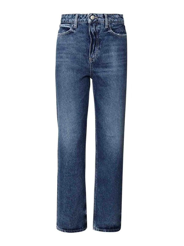 Jeans In Denim Di Cotone Rosa