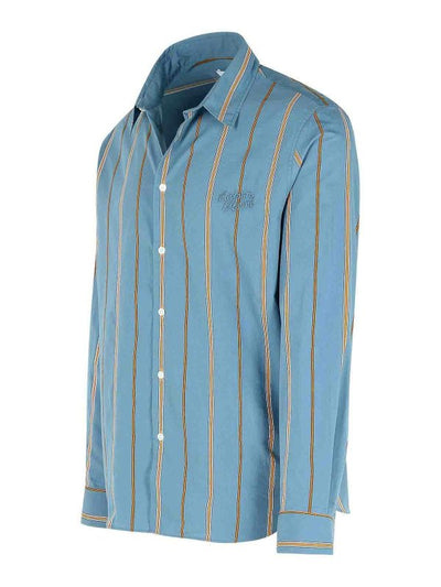 Camicia Rilassata In Misto Cotone Azzurro