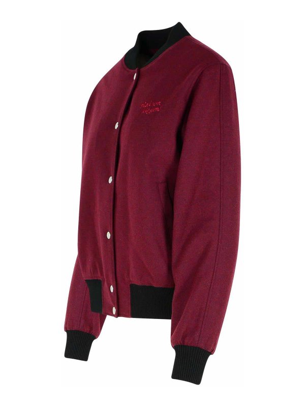 Bomber In Flanella Bordeaux Teddy