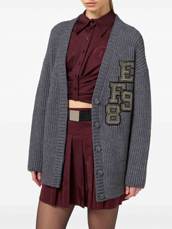 Cardigan In Lana A Costa Inglese