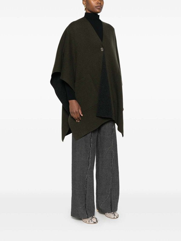 Wool Double Face Knit Cape