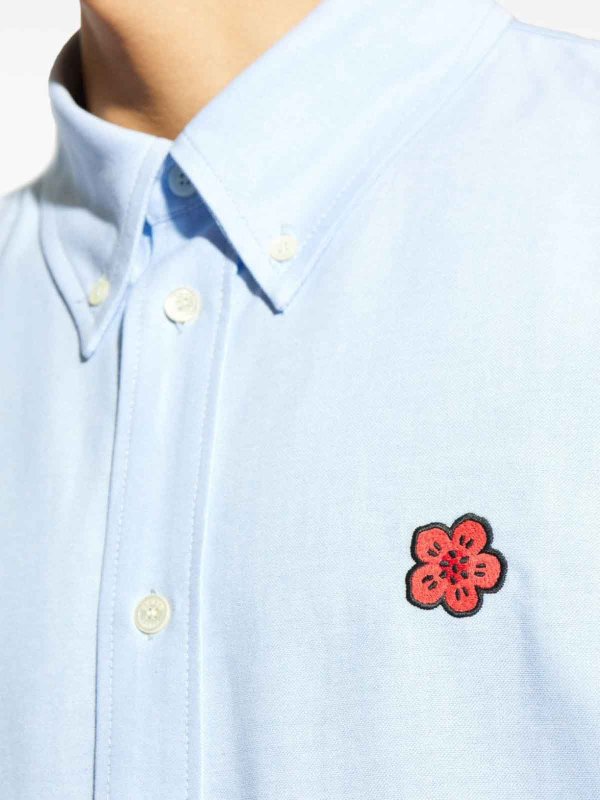 Camicia In Cotone Con Logo Ricamato