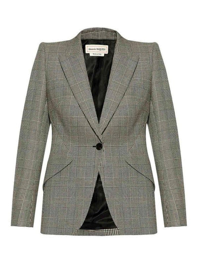 Blazer Monopetto Con Motivo Check