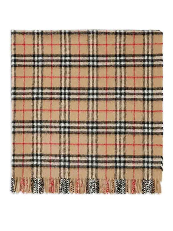 Coperta In Cashmere Con Motivo Vintage Check