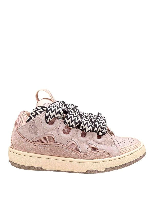 Sneakers Curb In Pelle Colore Bianco E Rosa