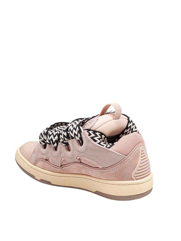 Sneakers Curb In Pelle Colore Bianco E Rosa